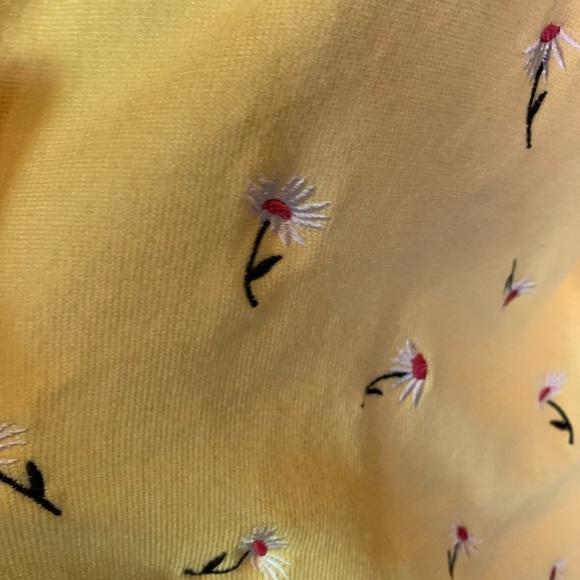 East of 7th Embroidered Flowers Yellow Open Cardigan Size L 3/4 Sleeves - Picture 5 of 11